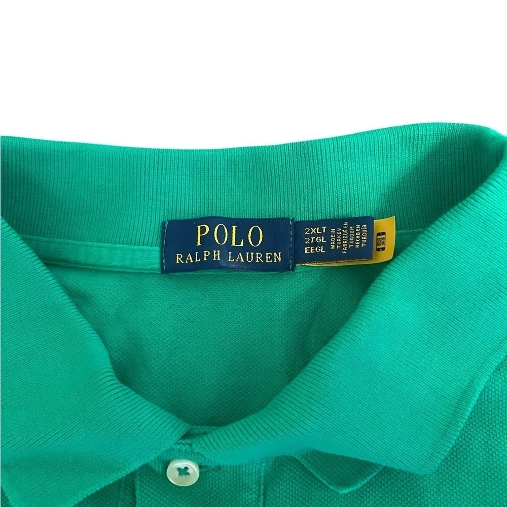 Polo Ralph Lauren Big & Tall Men’s Green Solid Polo Bear Short Sleeve Polo Shirt